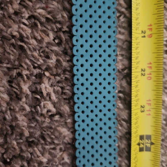 J.Crew Scalloped Perforated Leather Belt Turquoise - Picture 5 of 11